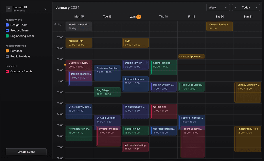 Calendar App Template